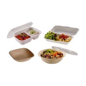 CONTENITORI IN POLPA DI CELLULOSA + COPERCHI