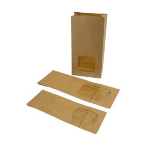 SACCHETTI IN CARTA SEALING AVANA A FONDO QUADRO CON FINESTRA TRASPARENTE