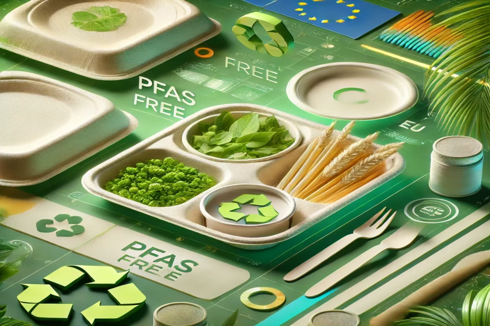 Packaging in fibra di canna da zucchero